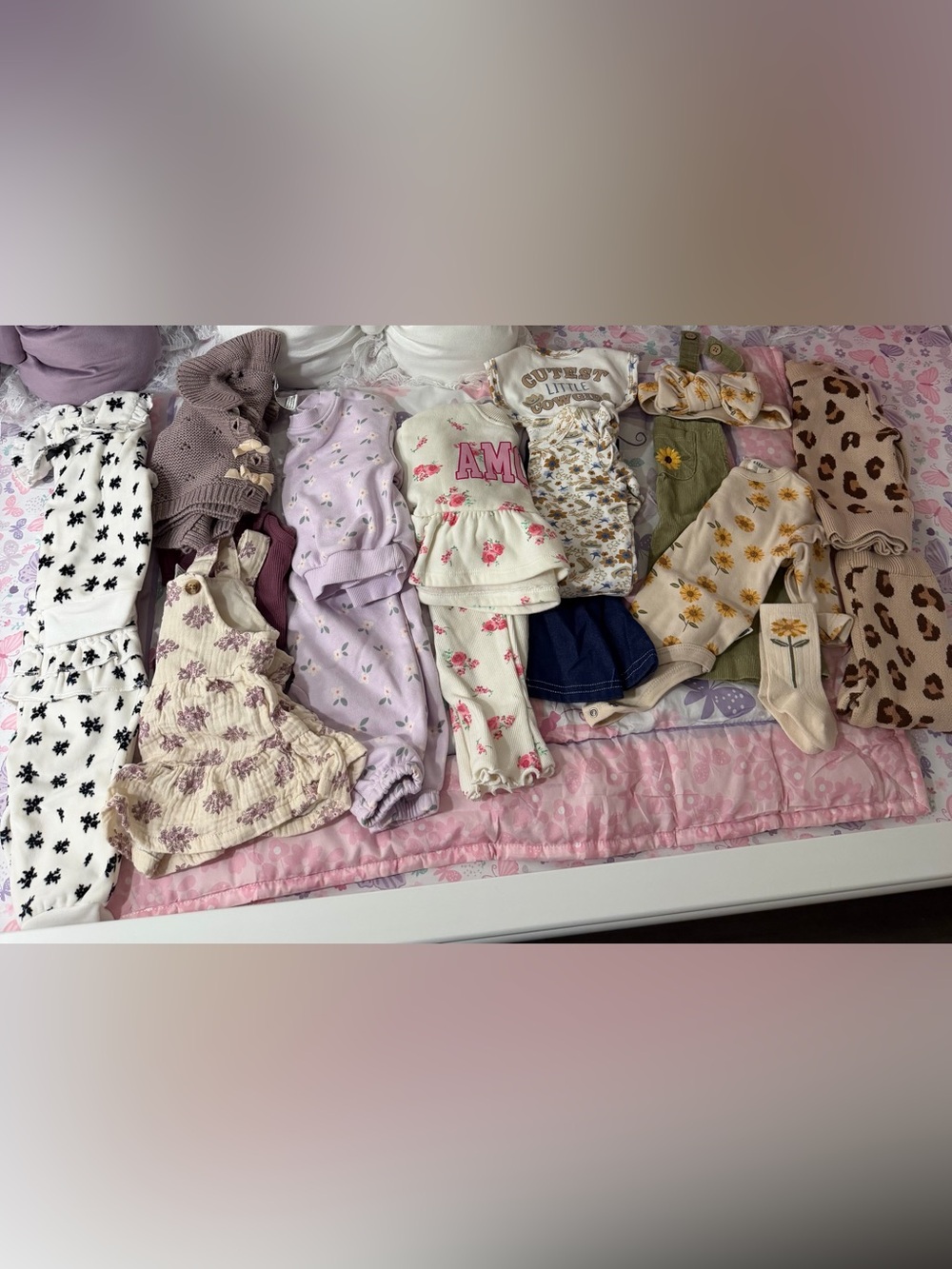 Girls Mixed Outfit Bundle - Floral, Purple, Cream, Pink